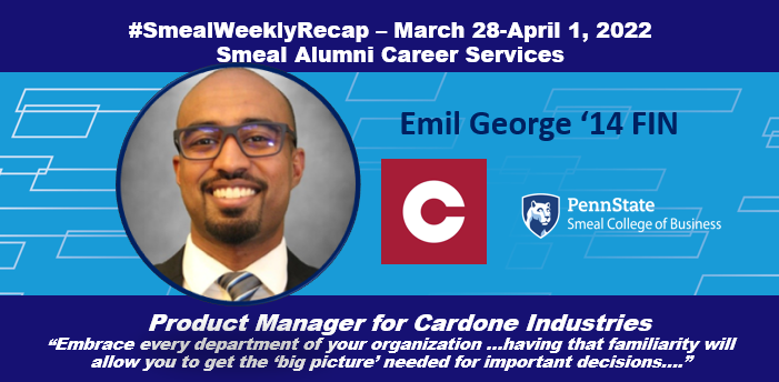 Featured in Penn State Smeal Alumni Spotlight as Product Manager